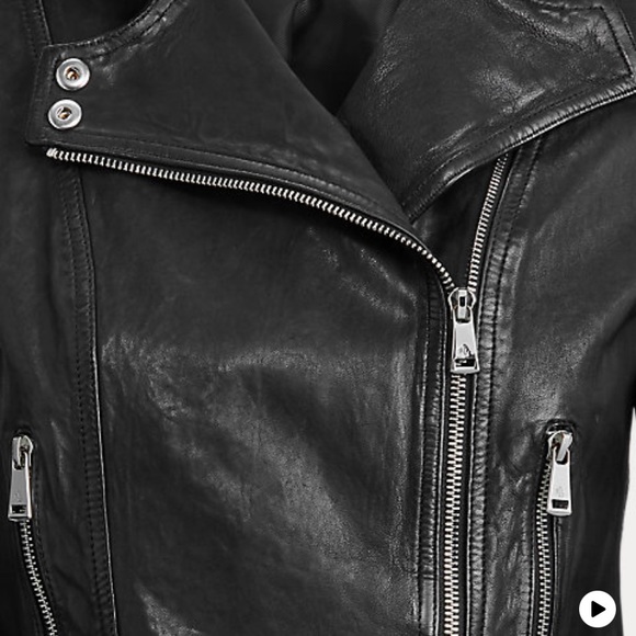 ❌SOLD Lauren Ralph Lauren Burnished Leather Biker Jacket - Picture 5 of 11